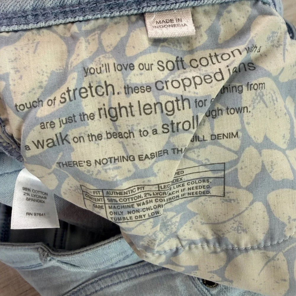 J. Jill Women 10 Petite Light Wash Cropped Authentic Fit Denim Jeans Cuffed